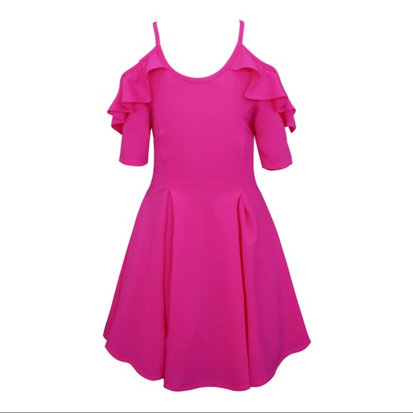 NWT Girls Off The Shoulder Open Back Ruffle Dress